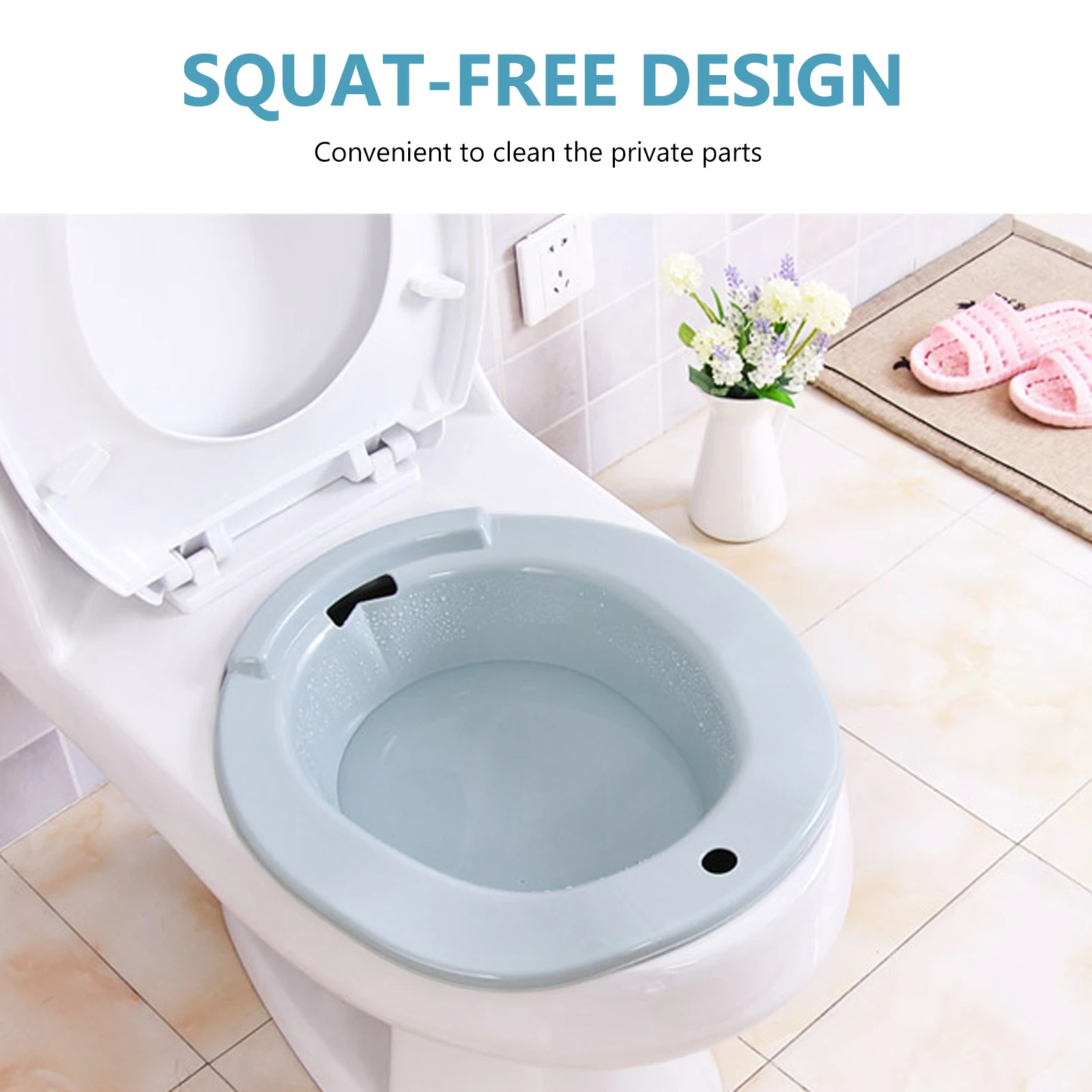 

1Pc Sitz Bath Postpartum Care Wash Basin Toilet Seat Squat Free For Pregnant Women And Easy Installation