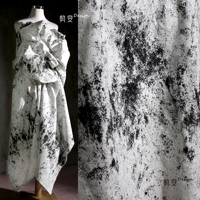 Printing Dyeing Splash-ink Creative Clothing Designer Fabric Coat Trousers Shirt Wholesale Cloth by the Meter for Sewing Diy