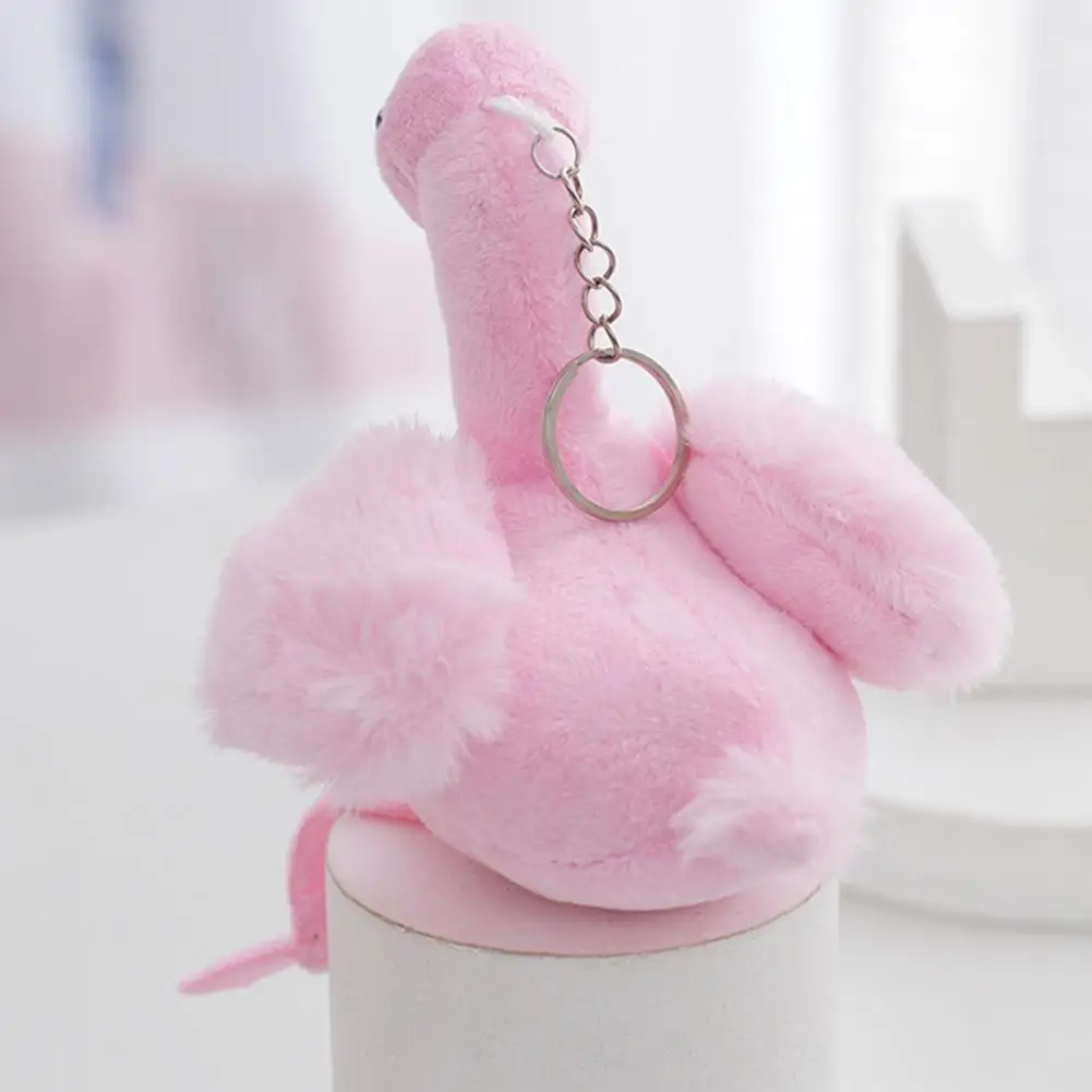 Bird Plush Keychain Alloy Chain Buckle Pink Feather Bird Doll Plushie Hanging Ornament Soft Stuffed Animal Plush Doll Toys