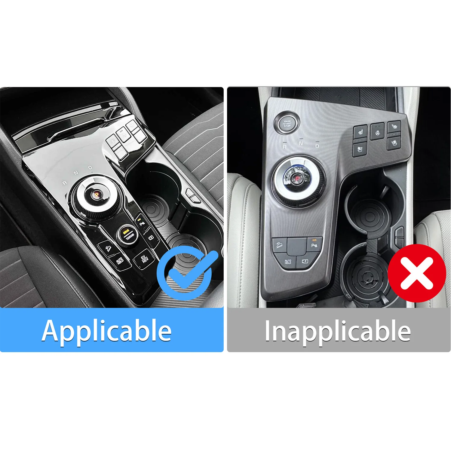 Car Accessories For Kia Sportage NQ5 2022-2025 Carbon Fiber Style Interior Central Console Gear Shift Panel Trim Covers 2pcs