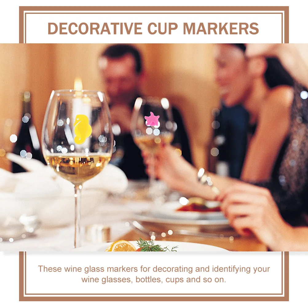 

12Pcs Convenient Wine Accessory Decorative Cup Markers for Identifying Wine Glasses Drink Markers Drink Accessory