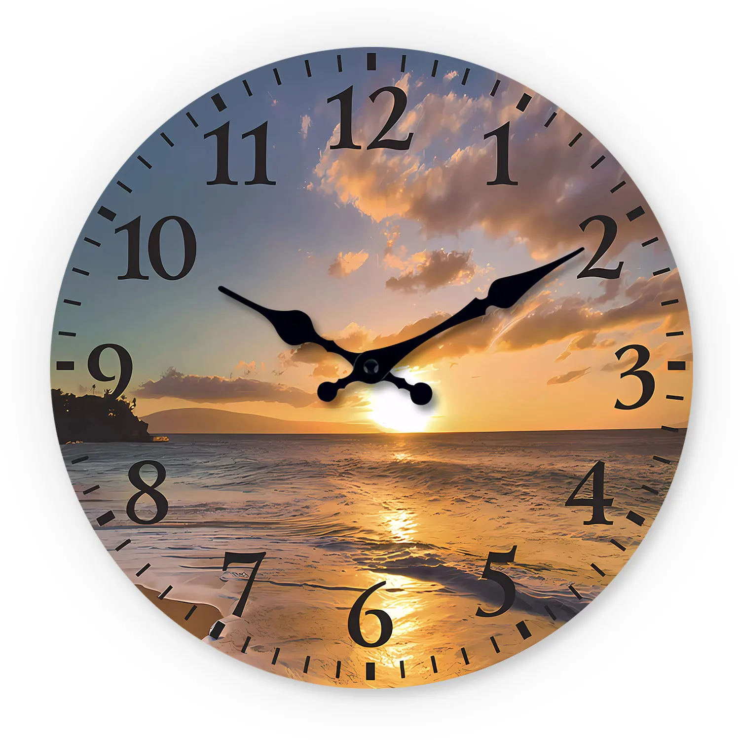 [10-14inch]1 Wooden Patterned Wall Clock, Silent Running Timer Clock, Suitable for Living Room, Bedroom, Kitchen, Hallway, Outdoor, Office Decoration | Suitable for Friends, Valentine's Day, Easter, Mother's Day Gifts.