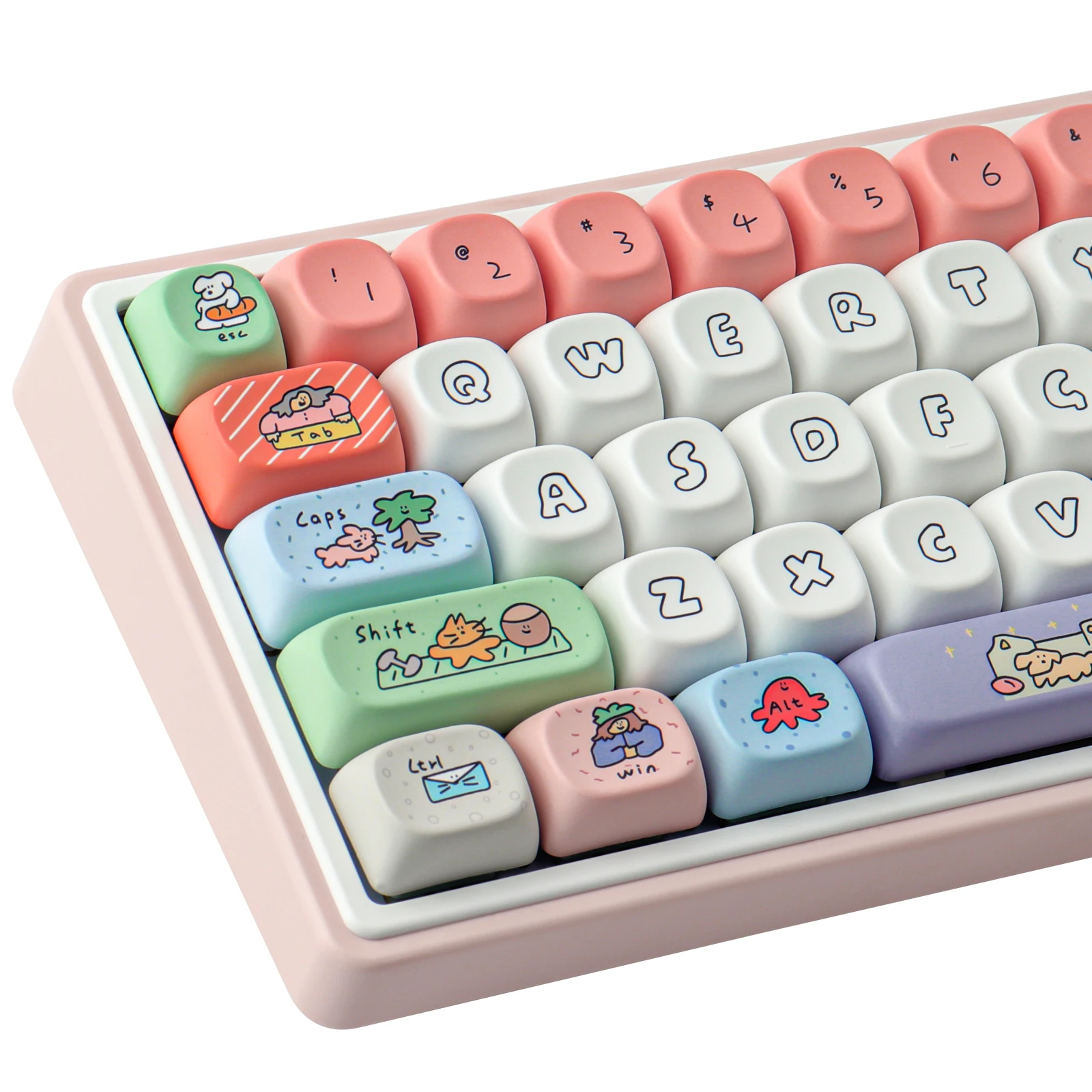 

GMK Smiley Face Keycap 126 Keys PBT Keycaps MOA Profile DYE-SUB Customized cute Keycaps For Mechanical Keyboard