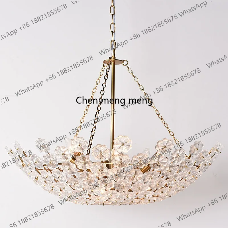 American chandelier simple creative snowflake glass bedroom lamp modern light luxury study bed and breakfast restaurant lamp