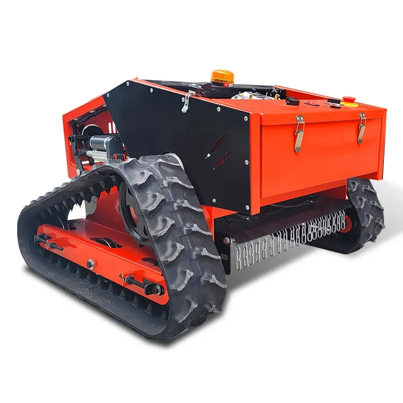 Automatic Mini Crawler Lawn Mower Gasoline Remote Control Robot Grass Cutter Machine