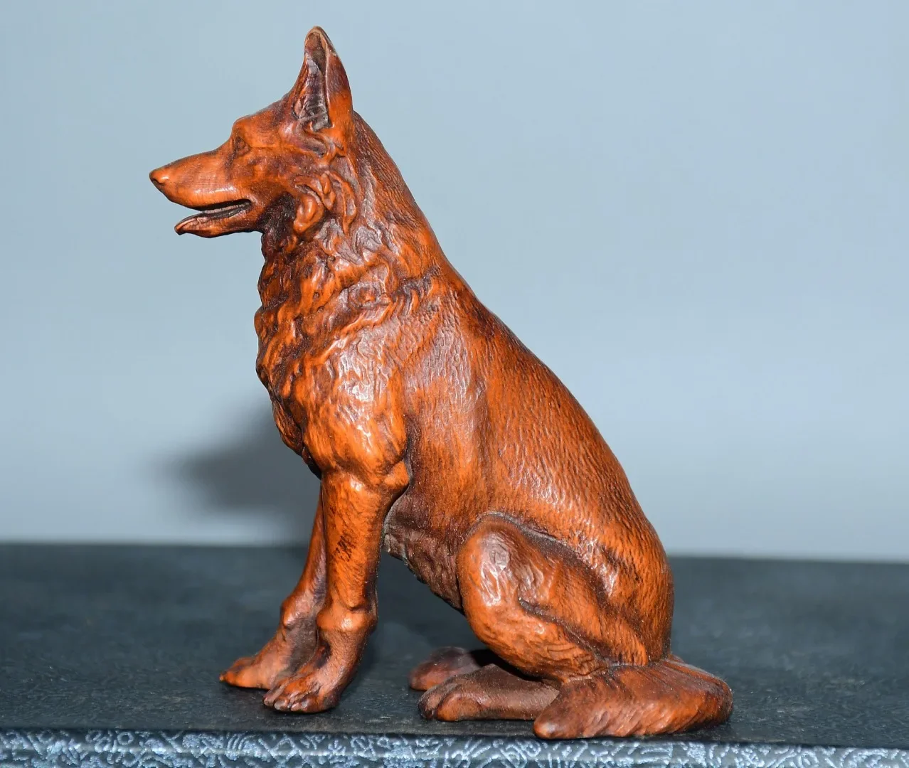 3 "المعابد النيبالية القديمة خشب البقس الذئب تمثال كلب Wangcai الكلب جمع الثروة الحلي تاون هاوس طرد الأرواح الشريرة