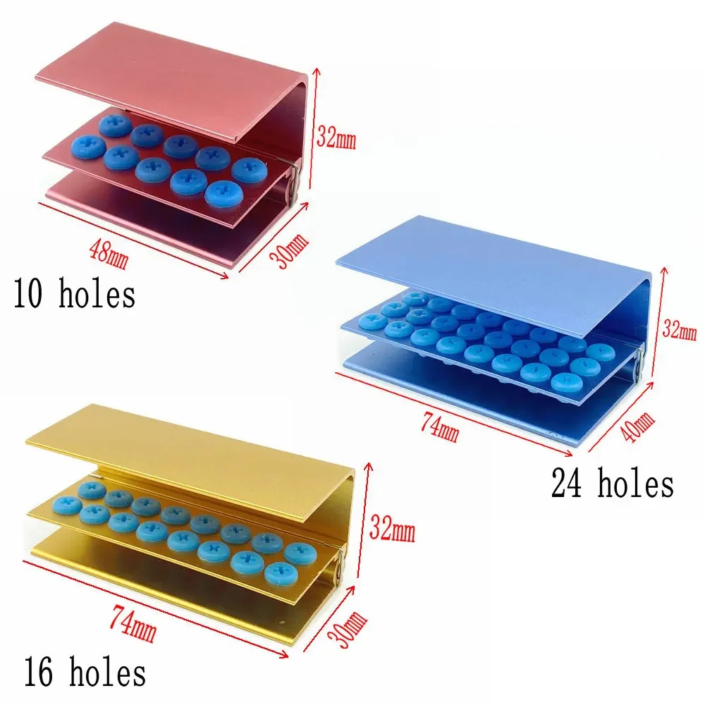 10/16/24 Holes Dental Burs Holder Block Case For High Speed Burs& Low Speed Burs Dental Autoclavable Burs Holder