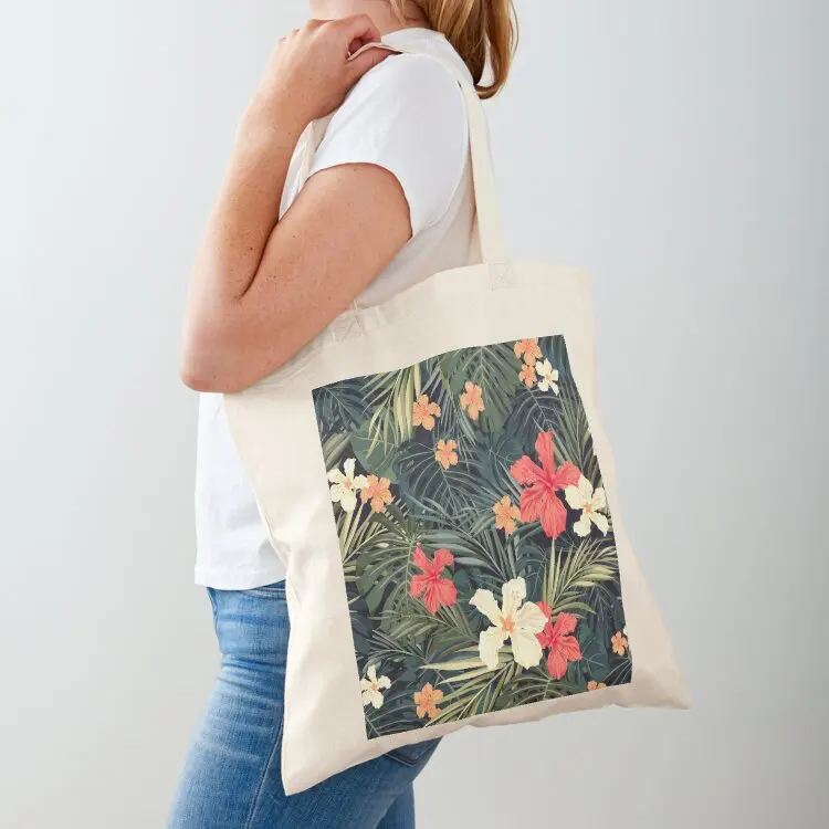 

Jungle flowers Tote Bag large tote bag shopping cart bags shopping bag logo tote canvas