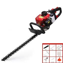 Two-Stroke Elétrica Hedge Trimmer, Two-Stroke Gasolina, Double-Blade, Hedge Trimmer, Tea Tree Cutter, Mochila, Jardim, Grosso Branch Shears, Ferramentas Elétricas, 68CC