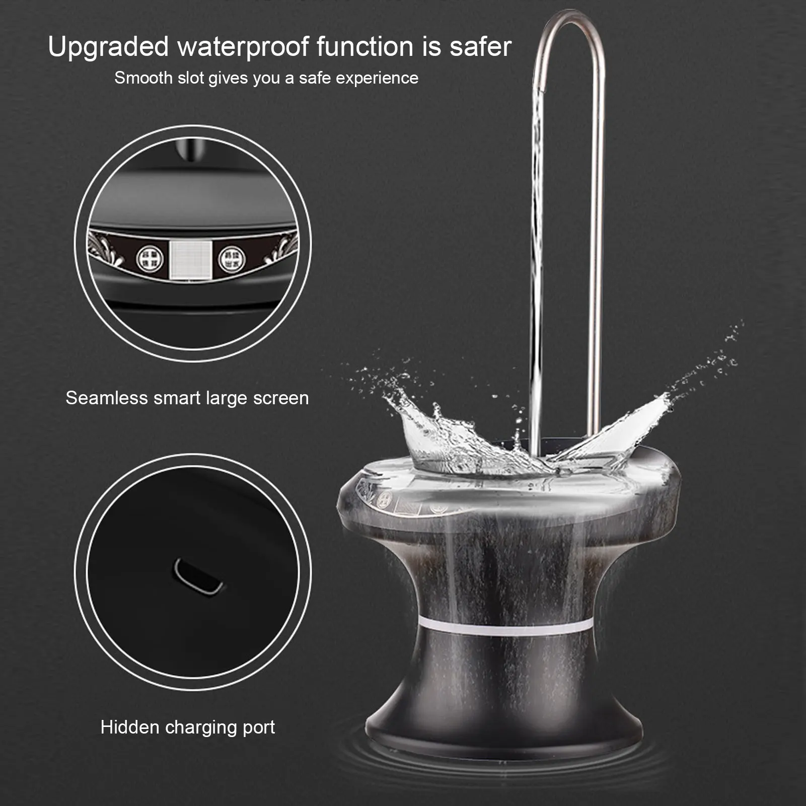 موزع مضخة مياه كهربائية بشحن USB لمياه الشرب المعبأة في زجاجات منزلية أساسية