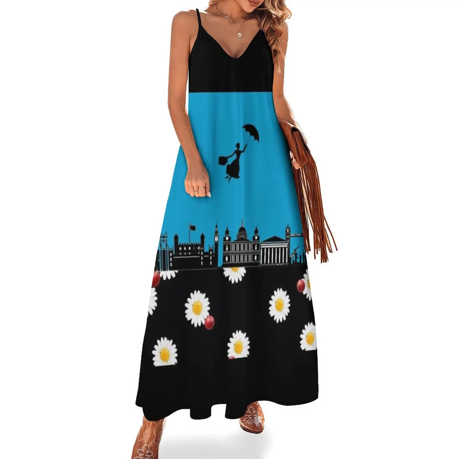 Vestido de novia de Mary Poppins sin mangas para mujer, ropa de verano, novedad de 2024