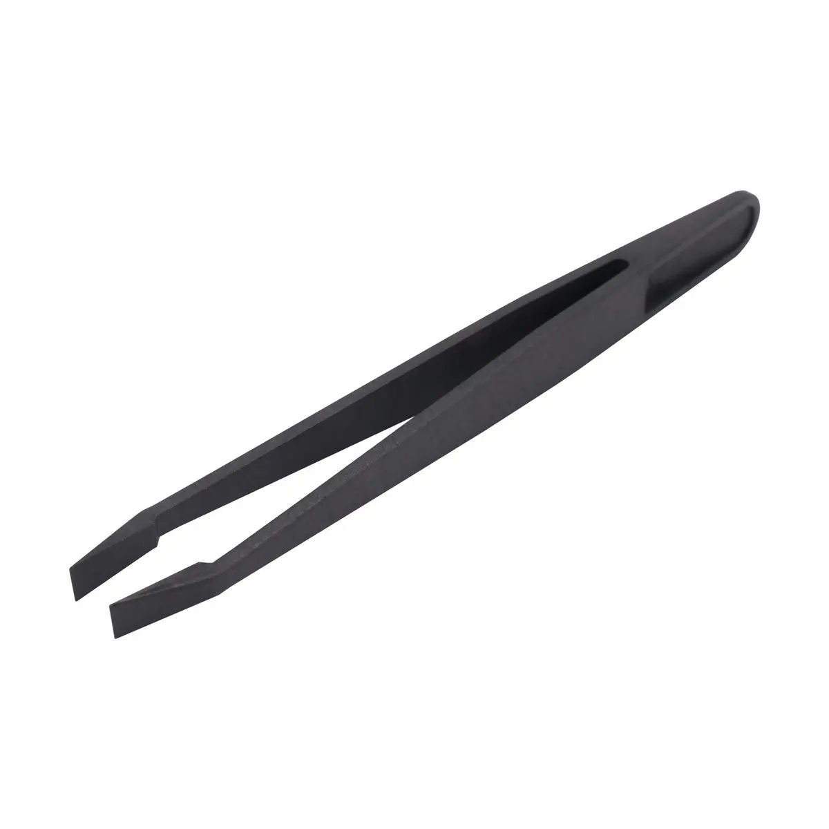 MALL Manual Tool Black Plastic Flat Tip Anti-static Tweezers