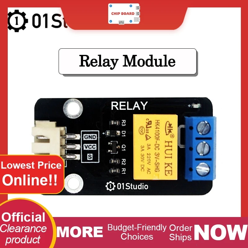 

Модуль реле 01Studio 3.3V для pyBoard с поддержкой программирования на MicroPython