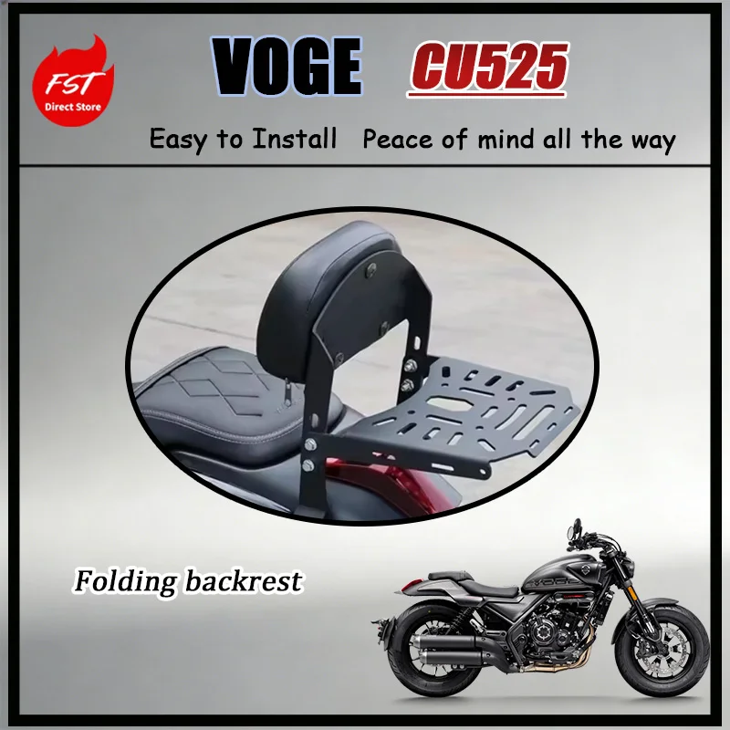 

FOR Vintage Style Side Saddle Bags with Foldable Backrest for VOGE CU525 LX500-3A LX500-C Retro Cruiser Motorcycle Accessory