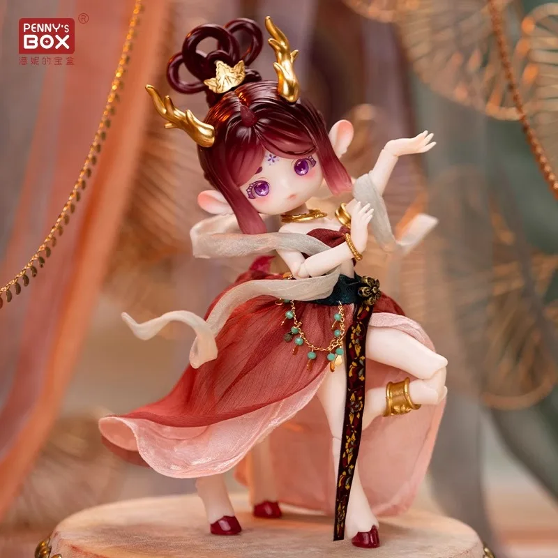 Penny box antu-china dunhuang nove cervos coloridos série 19.8cm bonecas bjd caixa cega caixa misteriosa brinquedos bonito ação anime figura