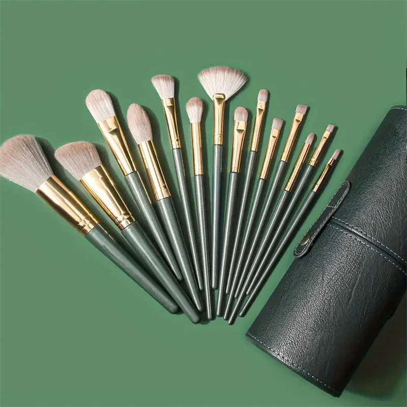 مجموعة فرش مكياج ، فرشاة ظلال عيون ، فرشاة بودرة ، فرشاة أحمر خدود ، فرشاة تمييز ، فرشاة كفاف ، فرشاة أظافر ، فرشاة تفاصيل ، 14 * * #4