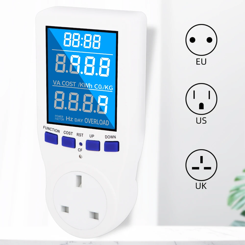 AC Digital Wattmeter LCD Socket Power Meter Electricy consumption Energy Meter Electricity Meter Electricity Usage Monitor Plug