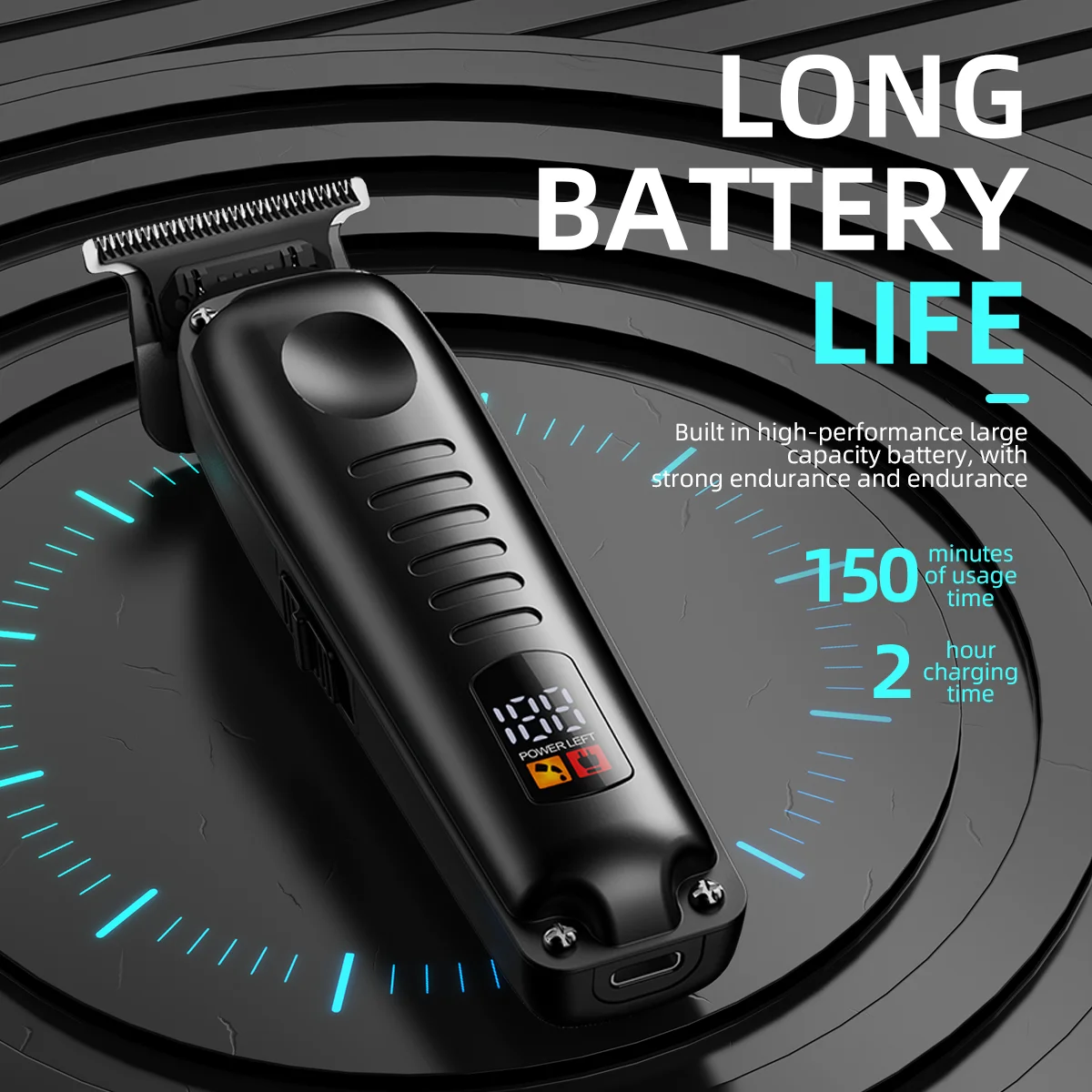 KIKIDO 6200 RPM Professional Hair Clipper Adjustable Electric Hair Trimmer Rechargeable Cordless Haircut Machine for Men KK-505