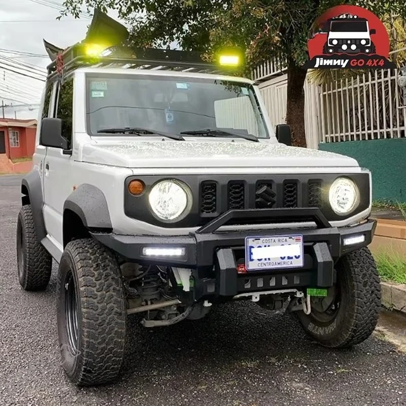 Front Bumper 4X4 Car Steel Guard Bullbar Bull Bar With LED Lamp 3 Doors  JB64 JB74 JC74 2022 2023 2024