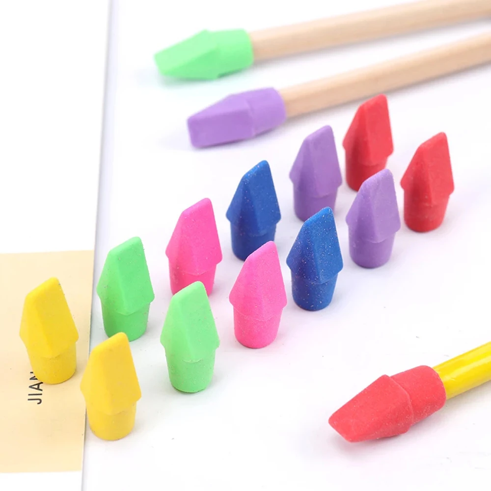 Borrachas Lápis Top Eraser Caps, Estudante Pintura Correção Suprimentos, Papelaria Toppers, 50 pcs