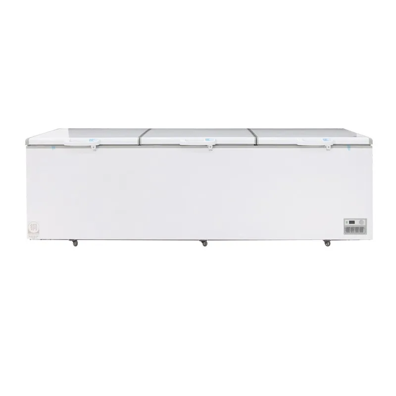 

Commercial wholesale large size double door three door supermarket refrigerator deep box freezer
