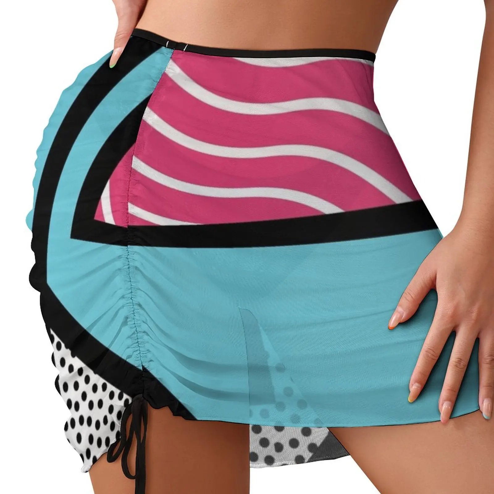 

Abstract 80s memphis pop art style graphics Beach Skirt womans clothing Women skirts Miniskirt skirt