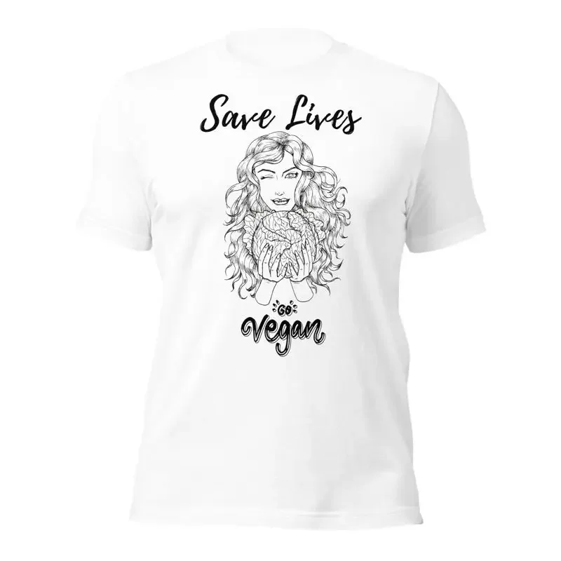 أكل نباتي إنقاذ الحياة تي شيرت الخضار عشاق الملابس