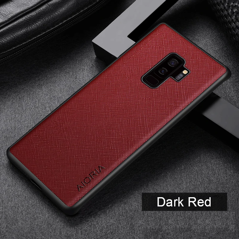 Case for Samsung Galaxy S9 S8 Plus Cross pattern Leather cover Luxury coque for Samsung Galaxy S9+ case