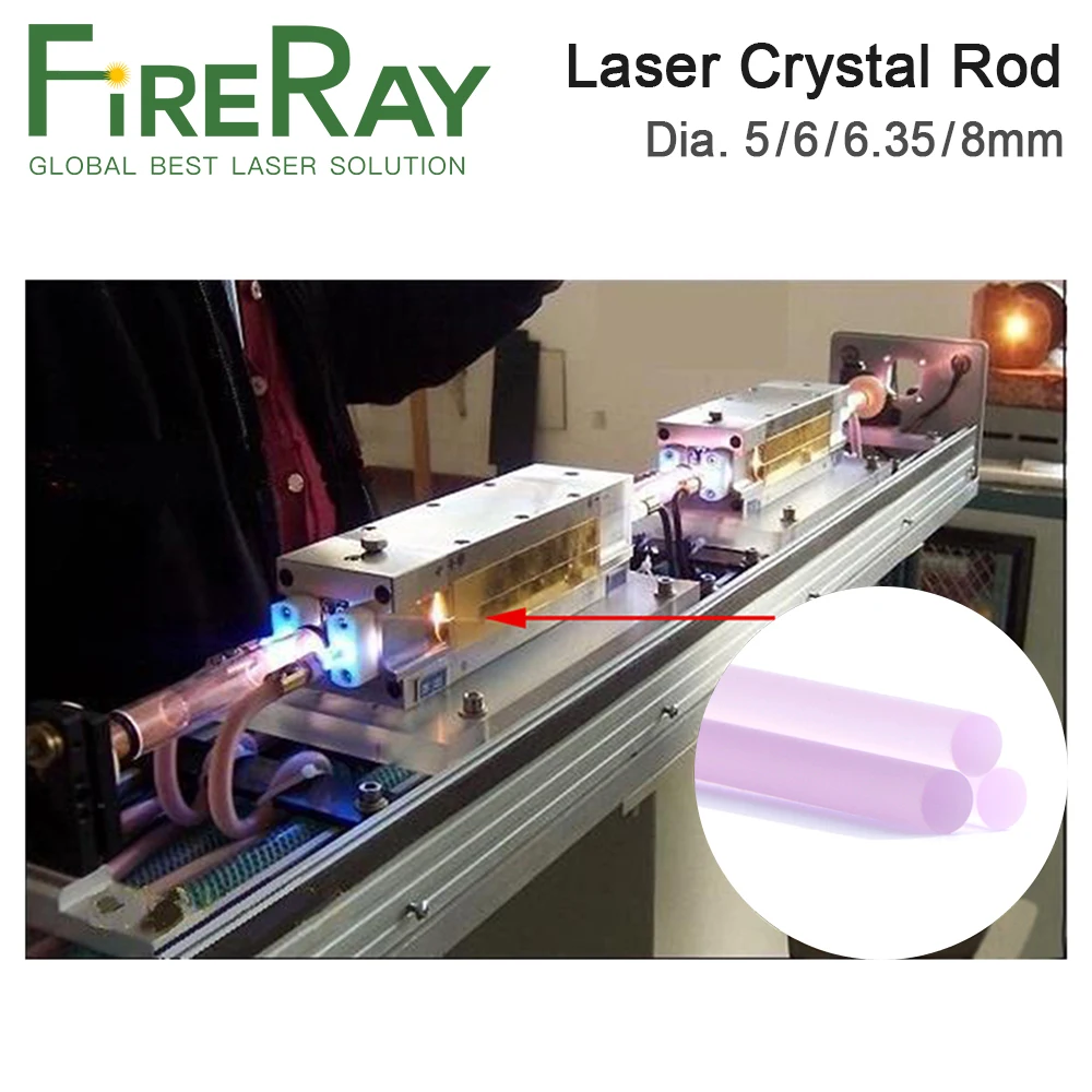 FireRay YAG Laser Crystal Rod Diameter 5-8mm for YAG Laser Welding Machine