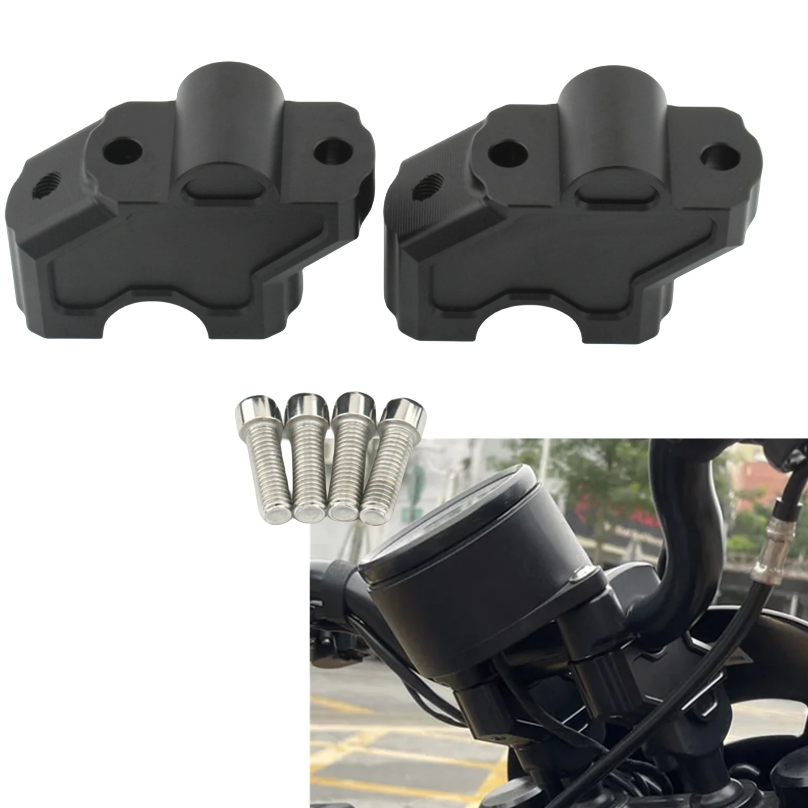 Motorcycle Front Handlebar Risers Clamps Adapter For Harley Nightster 975S RH 2022