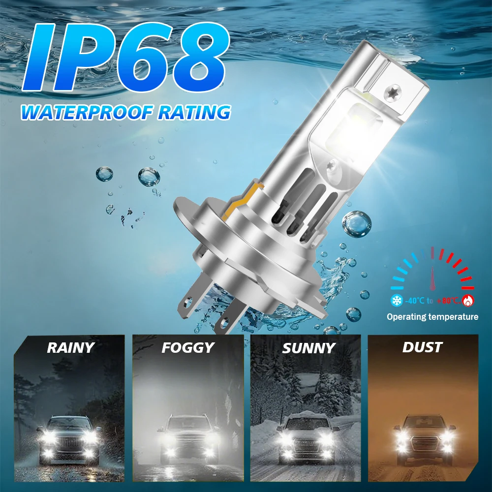2Pcs LED H7 Headlight Bulbs 30000LM For Mercedes-Benz W169 W176 W204 W205 A209 C209 C207 W246 W211 X164 X166 W166 W251 R171 W221 view 6