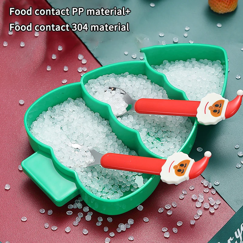 Plastic Christmas Tree Shape Candy Plate Food Sorting Dried Fruit Platter Bowl Household Breakfast Snack Tray Dessert Box Decor