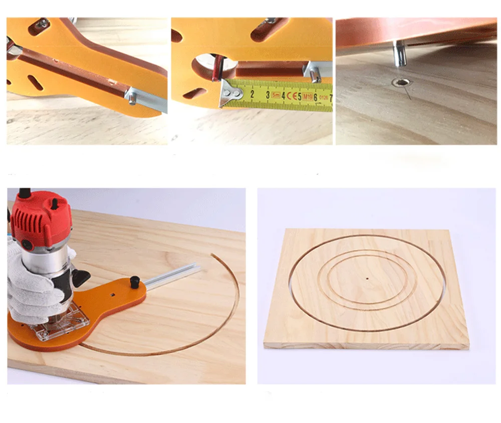 Círculo Corte Jig para Electric Wood Router, Mão Trimmer, Carpintaria, aparar, moagem, Circle Groove, Acessórios Ferramenta