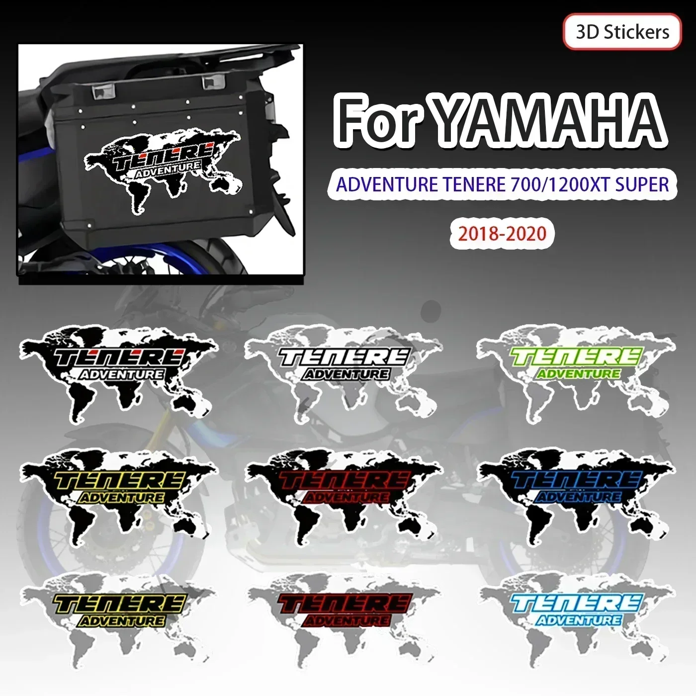 For YAMAHA ADVENTURE TENERE 700 /1200XT SUPER Adhesive decal Stickers Luggage Aluminium Trunk Cases Tank Pad Protection2018-2020