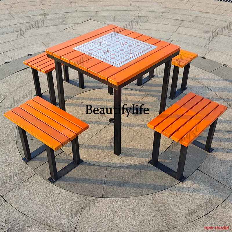 Natural Retro Garden Furniture Sets Wood Patio Chairs Garden Furniture Sets Gazebo Nordic Loungeset Garten Outdoor FurnitureAB03