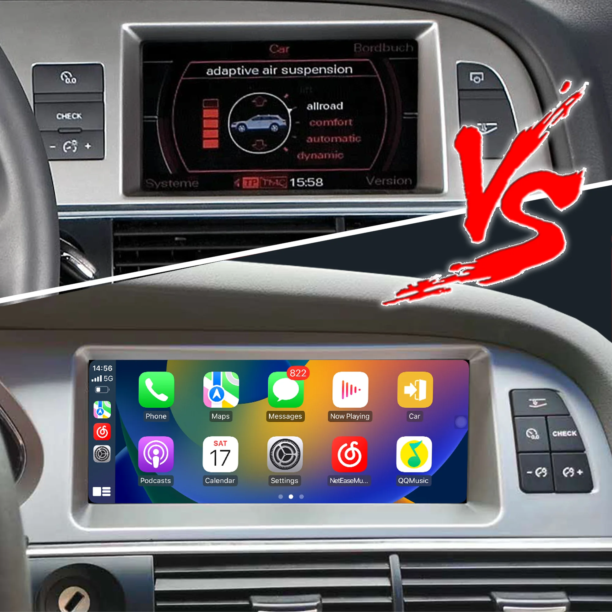 

Android 13 Wireless CarPlay Android Auto Radio screen for Audi A6 C6 4f 2005-2011 MMI 2g 3G GPS car multimedia navigation stereo