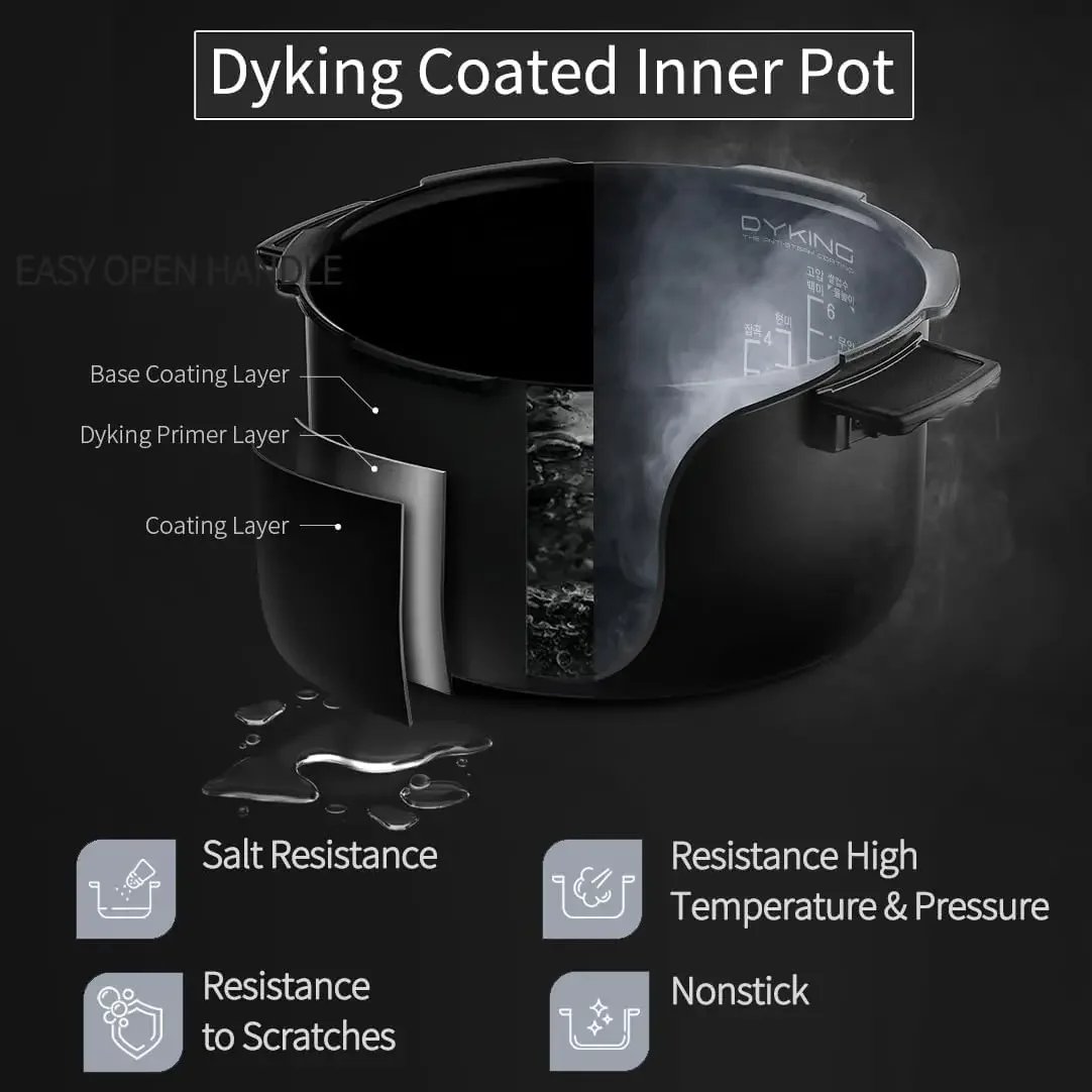 Heating Pressure Rice Cooker 10 Cup (Uncooked) High/Non-Pressure  Triple Power Packing  Easy Open Handle  Stainless Cover