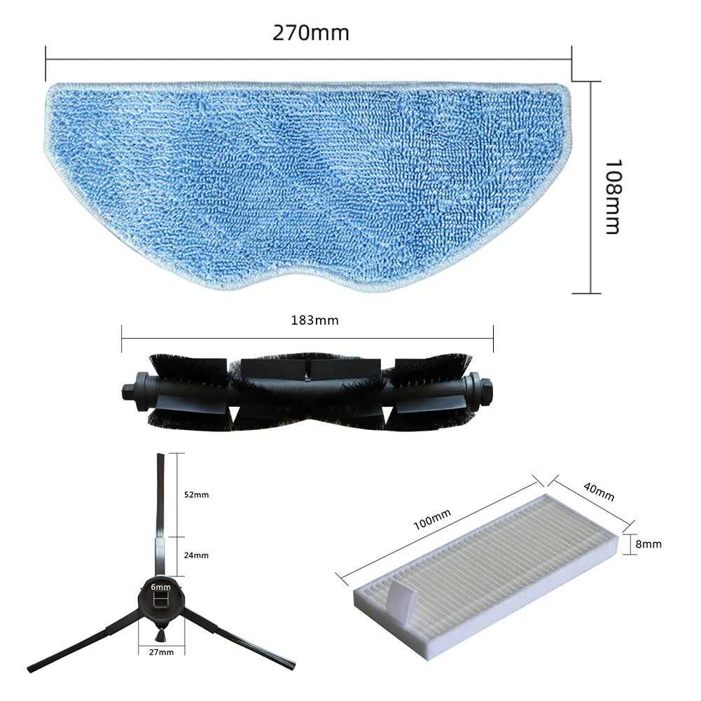 Compatible for 샤오미 미홀 MiWhole M8 Lite Robto Vacuum Cleaner Main Side Brush Mop Cloth Rag Hepa Filter Accessories Spare Parts