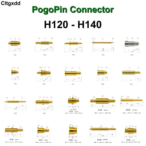 5PCS H120-H140 Spring Pogo Pin PogoPin Connector Diameter 3.0 1.5 4.0 1.8 2.0 / 7.7 8.4 10.5 25.5 12.4 3.2 5.5 7.2 3.5 7.6 7.0