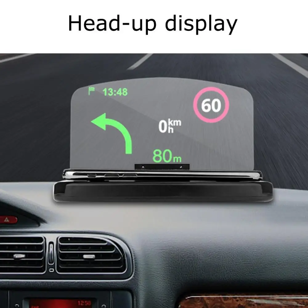 1 Pcs Mobile phone holder HUD car navigation projector head-up display QI wireless charger car holder