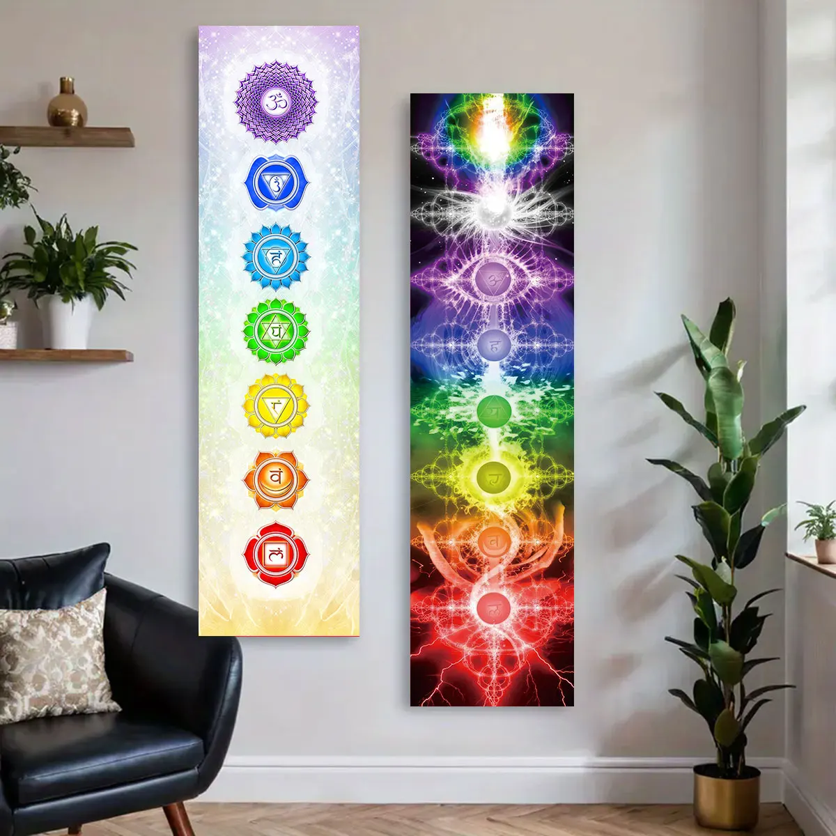 Colorful Mandala Chakra Rainbow Tapestry Wall Decor Hippie Bohemian Chakra Wall Hanging Vibrant Yoga Meditation Home Decor