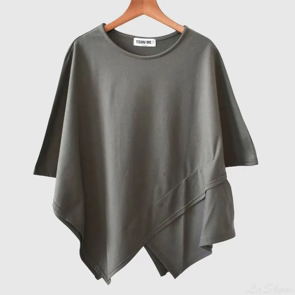 Sommer Damen Cross Irregular Top Lässiges Basic-Shirt Damen Schlankmachendes Kurzarm-T-Shirt Locker Sitzendes Street Dance Sport-Top für Frauen – Detail 7
