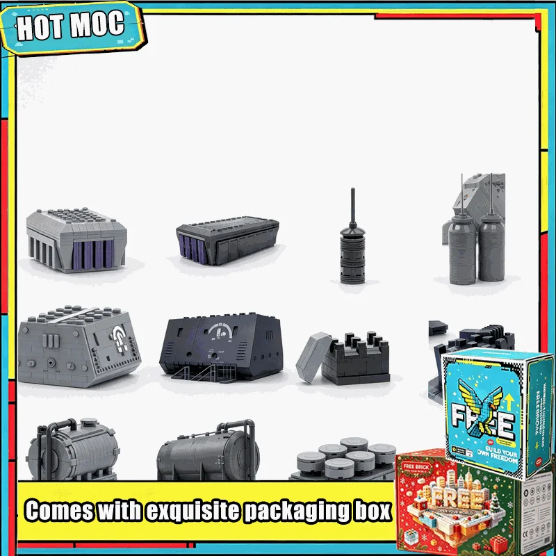 2815PCS MOC Sci Fi Space Cargo Containers Building Block Model Custom Puzzle Base Supply Crates Structures DIY Assembly Toy Gift
