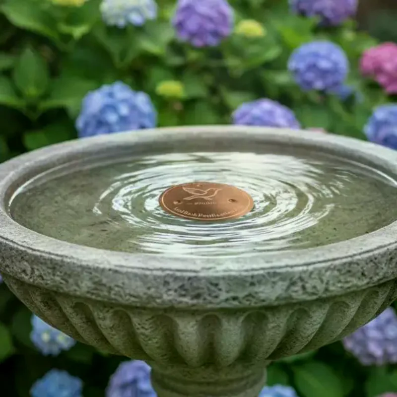 Garden Bird Bath Copper Disk Antimicrobial Cleaning Plate with Triple-Point Feature