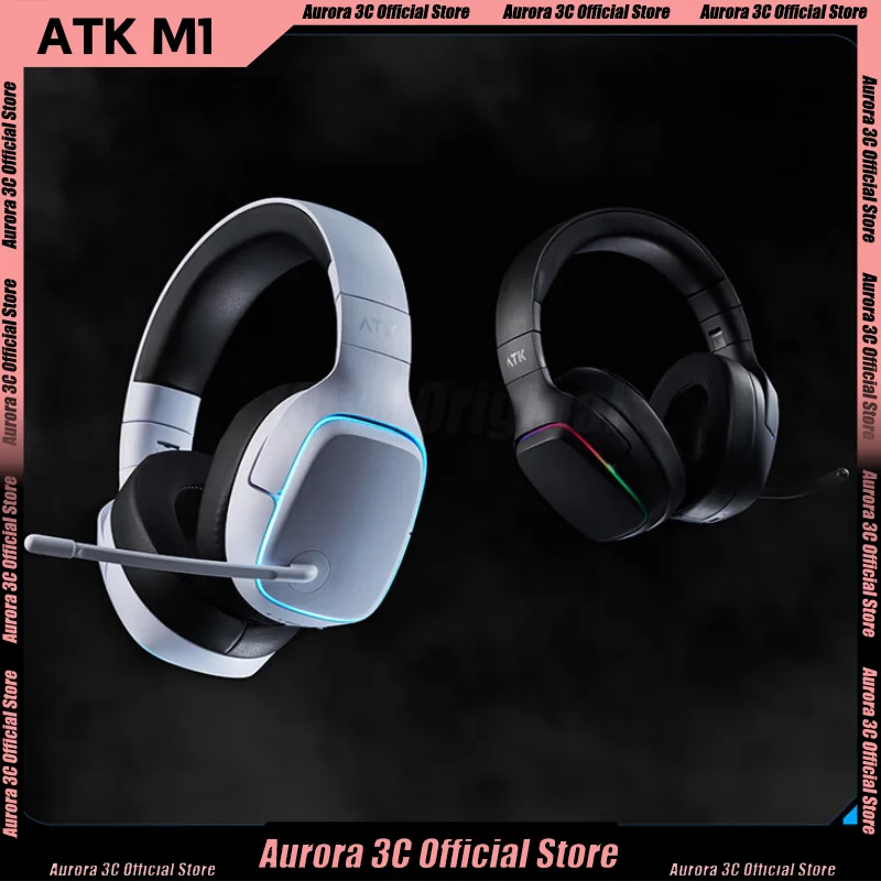 ATK M1 SE Headphone Wireless Headset Tri Mode Custom Virtual 7.1 Low Delay ENC Long Battrey Life Channel Earphone Game Accessory