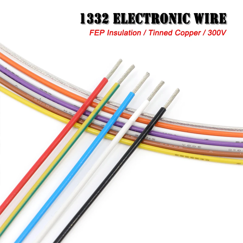 3m 1332 Electronic Wire FEP Plastic Insulated AWG30/28/26/24/22/20/18/16/14/12/10 High Temperature Electron Cable For 3D Printer
