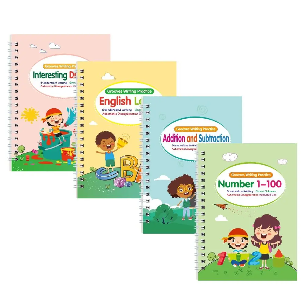 كتاب الأخدود الإنجليزي المحمول للأطفال كتاب تدريب القلم التحكم متعدد الوظائف كتاب الخط الإنجليزي