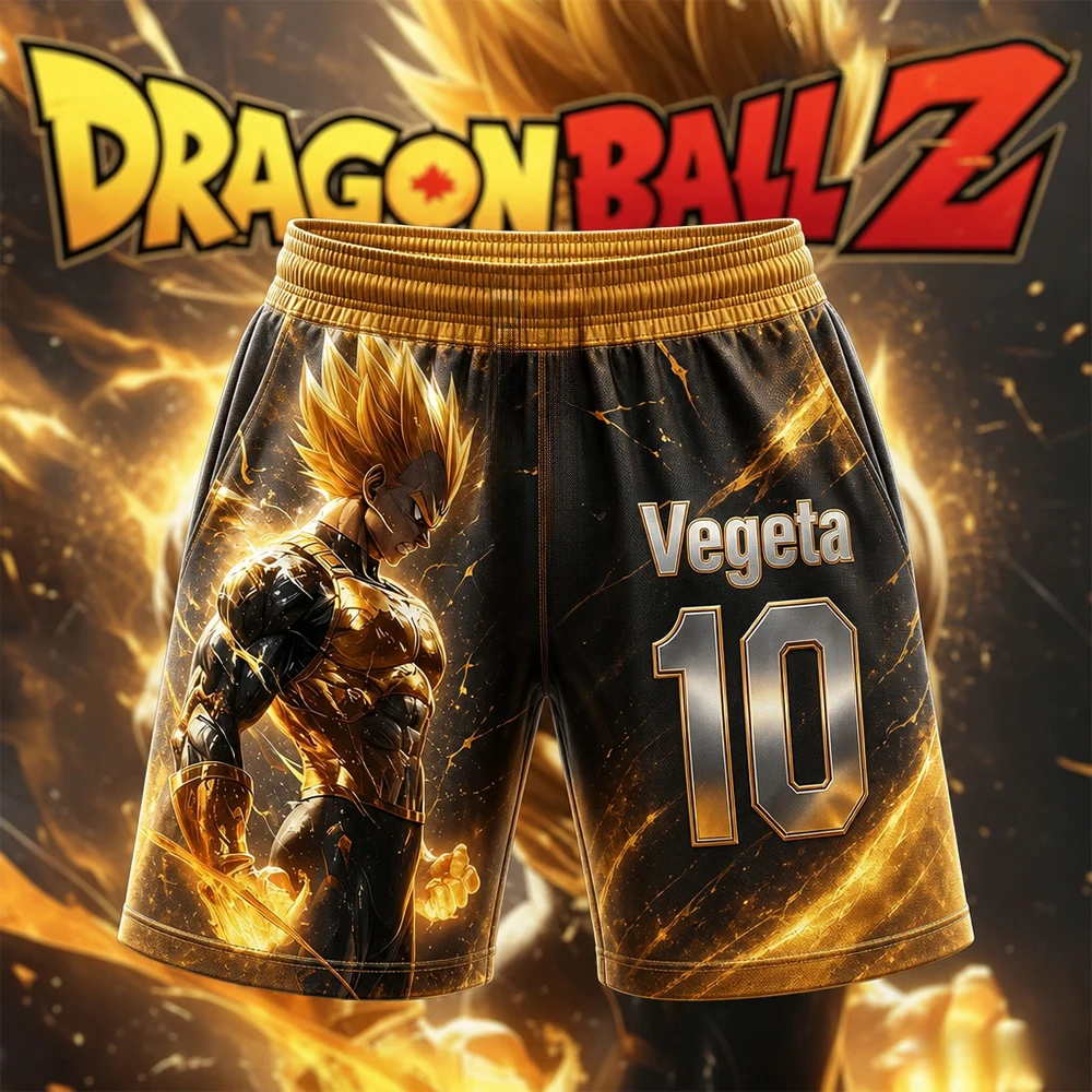 Sommer Neue Dragon Ball Super Saiyan 3D Kinder-Shorts Y2k Mode Lässige Herren-Shorts Übergroße Atmungsaktive Outdoor-Sportshorts