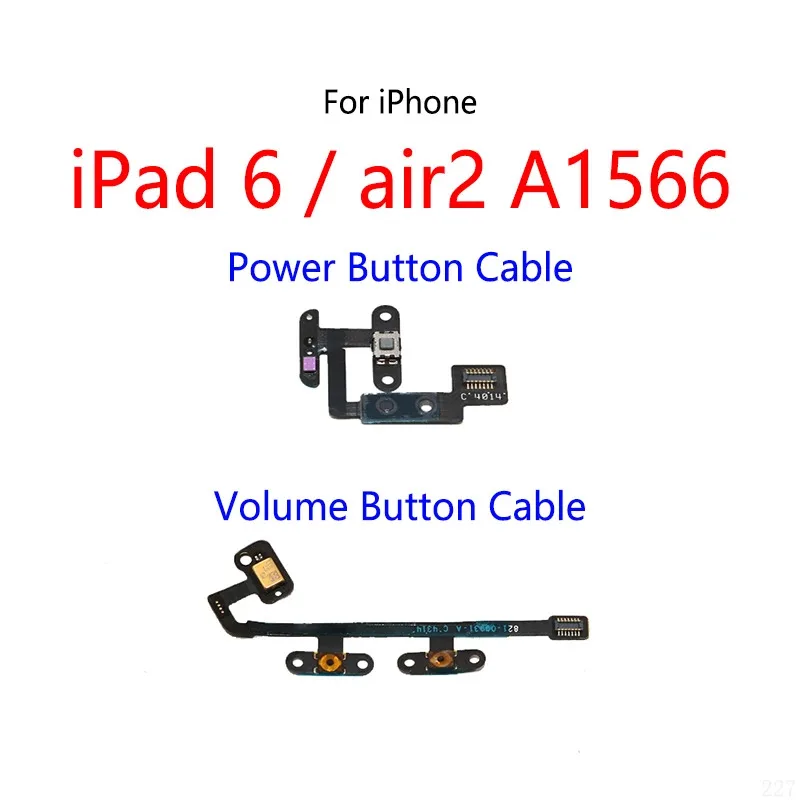 Pop Power Button Switch Volume Mute Button On / Off Flex Cable For IPad 6 Air 2 A1566