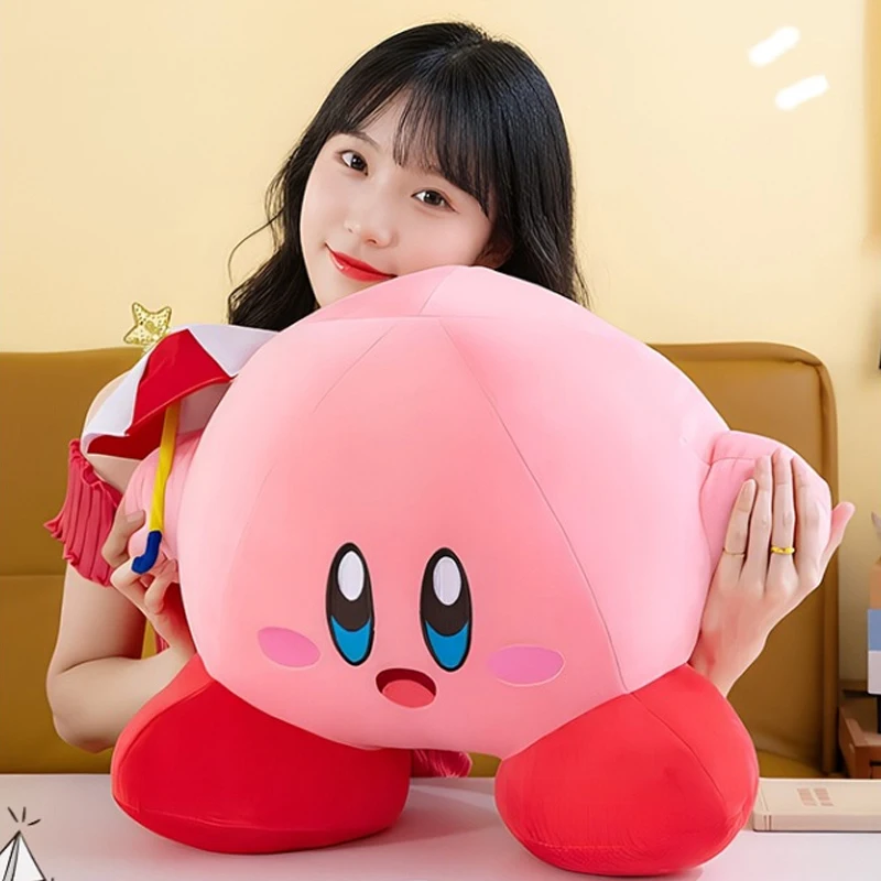30-50cm Kirby Plush Toy Cute Stuffed Doll Big Size Cartoon Anime Star Hug Pillow Classic Gift for Kids Birthday Room Decoration